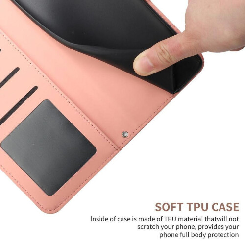 Capa compatível com iPhone 7 Plus/8 Plus, capa flip em couro PU resistente a impactos com alça de pulso, design de flores e borboletas, anti-queda 1