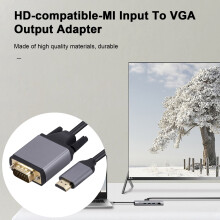 SUSUchens Adapter Cable 1080P compatible with-compatible to VGA Cable Converter Adapter Line for TV Laptop Projector Monitor Black