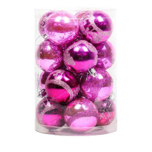 Staron 16Pcs Pink Christmas Hanging Ball Ornaments, 2.37 Inch Xmas Tree Balls Compatible with Xmas Trees, Wedding, Party, Holiday Decor