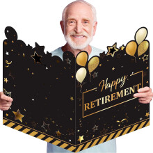 SUSUchens Extra Large Greeting Card Creative Shape Bright Color Jumbo Retirement Card Big Guest Book Party Decoration