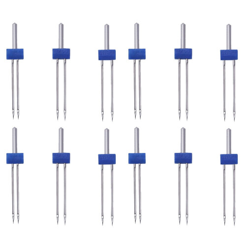 12PCS Sewing Machine Needles Compatible with Electric Multi-function Twin Needle Kit, Sturdy Double Needles for Home Sewing