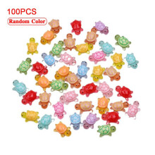 100-Pack Cute Little Turtles for Crafts, Luminous Mini Turtle Figurines with Storage Box, Luminous Miniature Resin Turtles for Fa random 1pcs