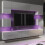 TV Unit Panorama Wall - White & Grey Gloss Doors and LED Lights 7