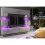 TV Unit Panorama Wall - White & Grey Gloss Doors and LED Lights 8