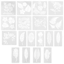 18pcs Reusable Painting Stencils Wall Art Stencils Leaf Flower Painting Stencils Practical Stencils