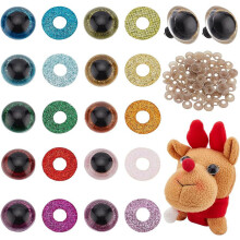 100 Sets 18mm Plastic Safety Eyes 10 Colors with Pads & Gaskets for Stuffed Animals, Crochet, Amigurumi, Puppets, Teddy Bears