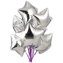 Décorations de Noël Jacenvly en liquidation pour l'intérieur : 25 ballons étoiles de 45 cm (18 pouces) en aluminium, ballons en forme de cœur