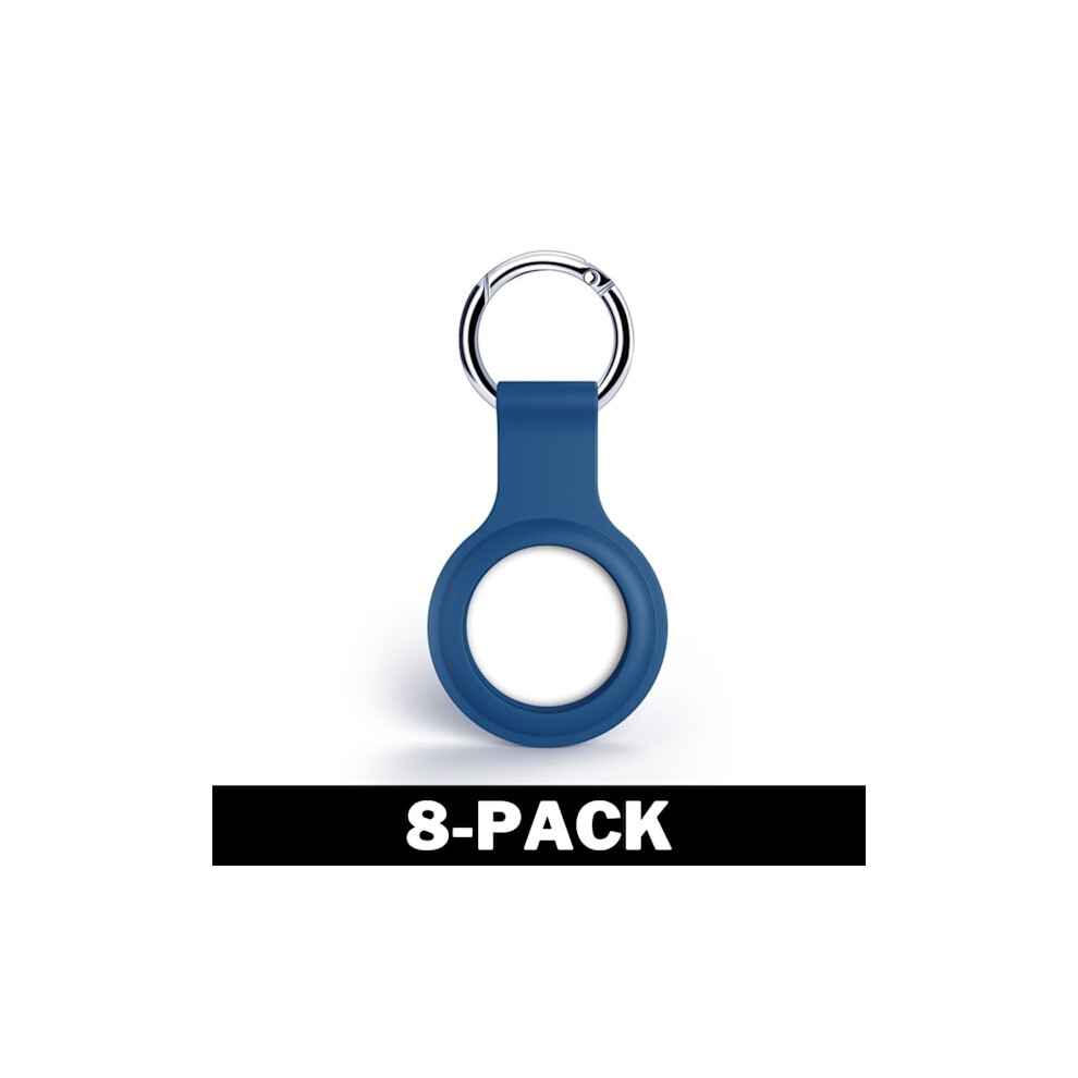 Airtag Compatible With Apple Case Silicone With Keychain 8-Pack Blue 9340258892332