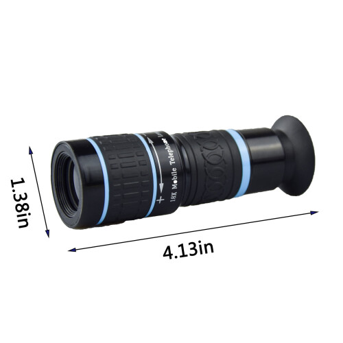 Τηλεσκοπικός φακός Jacenvly18x HD, συμβατός με iPhone/Samsung, Ρυθμιζόμενος φακός κάμερας 2