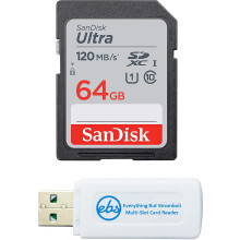 Memoria SDXC SD Ultra da 64 GB Classe 10 Compatibile con le fotocamere digitali Canon EOS Rebel SL3, SL2, SL1