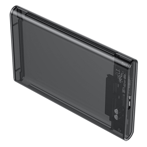 2x Gabinete Transparente Cinza para HDD de 2,5 Polegadas, SATA para USB 3.0 Tipo-C 3.1, Gabinete Externo para Disco Rígido 1