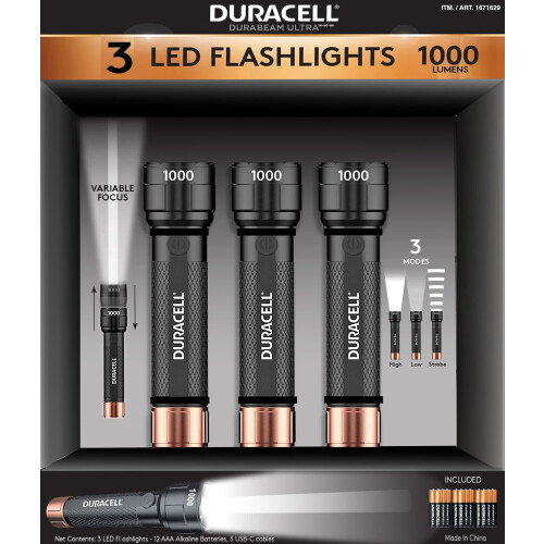 Lanternă Ultra LED, 1000 lumeni, pachet de 3 2