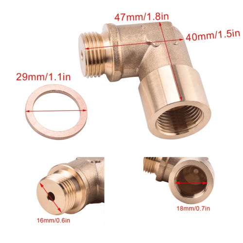 Janrevotw2Pcs M18x1.5 02Plug Extended Car Sensor Angle Extender Spacer90Degree 1