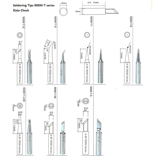 10pcs 900M-T Soldering Iron Tips Silver 2