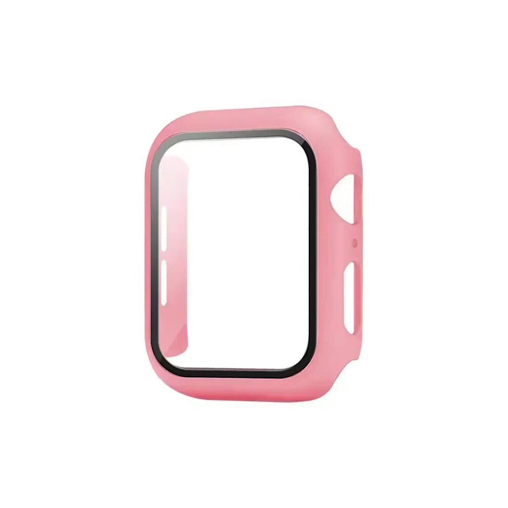 Tempered Glass + Case For Compatible With Apple Watch Series 10 42Mm 46Mm Ultra 49Mm, Iwatch 9 8 7 6 5 Se 45Mm 41Mm 44Mm 40Mm, Pink 9340258894343