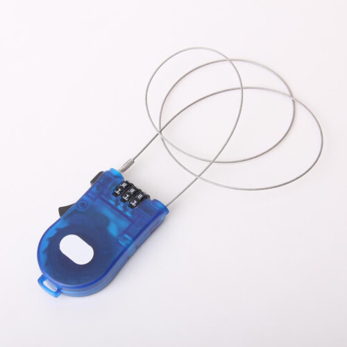 Retractable Combination Code Steel Security Padlock Blue 1