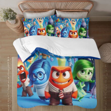 Inside Out2Bedding Comfort Set copripiumino singolo per bambini e adulti, regalo per adulti, set da 3 pezzi con stampa a cartoni animati, federa e