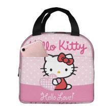 Sac à lunch Hello Kitty avec fermeture éclair, imperméable et réutilisable, isotherme pour femmes et hommes, idéal pour le bureau, les