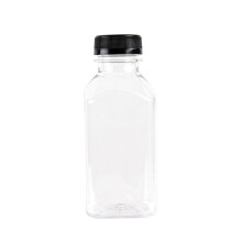 14-delige set plastic flessen met deksels, 350 ml. Perfect voor smoothies, shakes en sappen.