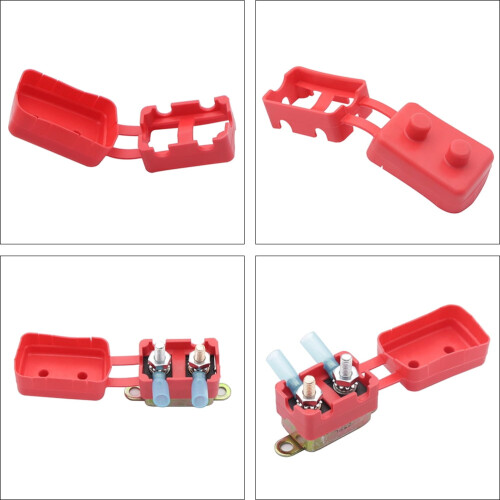 1 set di interruttore automatico a ripristino automatico 20A 12V con coperchio rosso per auto e barca. 2