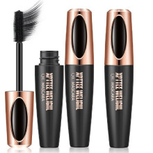 4D Silk Fiber Lash Mascara Waterproof Smudge Proof Extra Long Volumizing Eyelashes 3 Pack