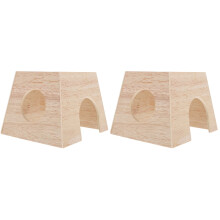 Toy Hamster Cage Guinea Pigs Rutin Chicken Chalet Small Pet Hideout Sleeping Nest Bunny Mice Hut Chinchilla House Set 2