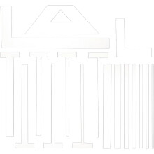 Herramientas de encuadernación acrílicas DIY17PCS, tipo escalera/L/T/borde recto, transparentes para la creación de álbumes con lomo y cubierta