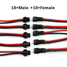 Connecteur SM2-Pin2P 2,54 mm, 10 fils mâles + 10 fils femelles
