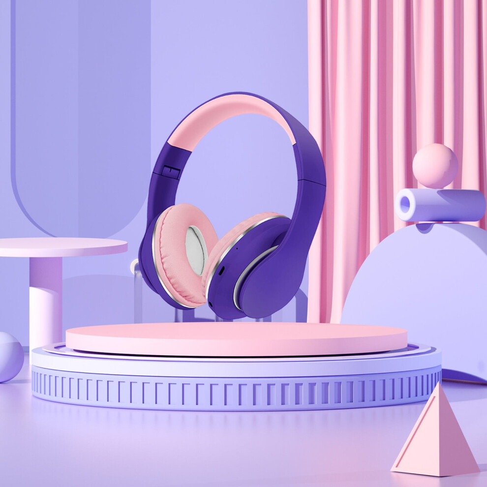 Avtoify Wireless Bluetooth 5.1 Headset For Learning, Business & Online Courses, With Mic, Supports Card Playing, Android & Ios, Purple 9423501341426