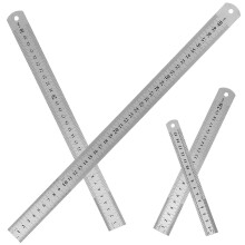 Eease 20 Pcs Stainless Steel Rulers Double-Sided Scale Metal Rulers Measuring Tools