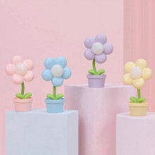 Lumină de noapte cu flori de desene animate, alimentată cu baterii, lampă de noptieră reglabilă, lumină drăguță cu flori, decor pentru