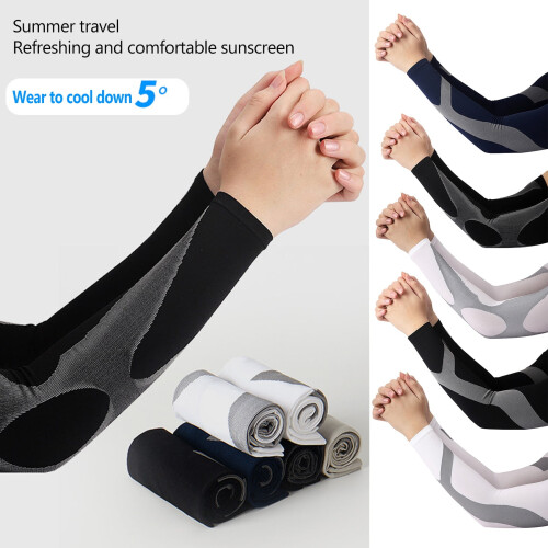 Guyouzi1Pair Χρώμα Patchwork Υψηλής Ελαστικότητας Λεπτά Μανίκια για Άνδρες, Υπαίθρια 1