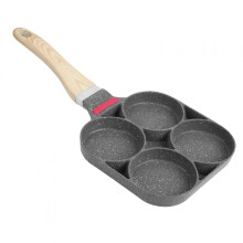 Sartén, Cocina Desayuno Panqueques Sartén Aluminio Sartén Molde para Huevo Hamburguesa con Mango (Induktionsherd mit offenem Feuer)