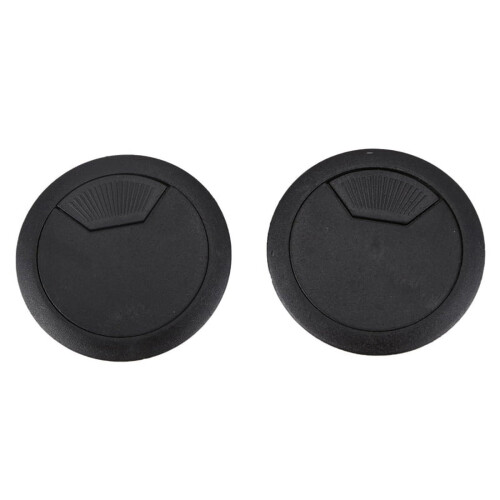 4 stk. 50 mm diameter skrivebordsledningskabelmaljer hulldeksel svart 1