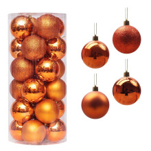 Shatterproof Christmas Ball Ornaments 24PC 3.15Inch Xmas Tree Hanging Baubles Set for Holiday Wedding Party Decor - Orange, compatible with Xmas tree