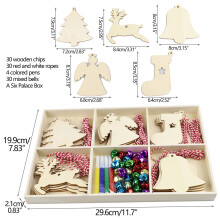 lulshou DIY Weihnachtsdekorations-Geschenkset Jiugongge Holzbox Weihnachtsdekorationen