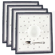4Pcs Jacquard Cloth Napkin Washable Cotton Linen Napkins Set for Family Holiday Dinners Weddings Parties and Banquets,12 x 14 Inch