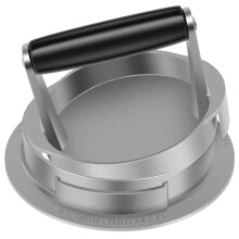 Prensa para hamburguesas Wekvgz2Pcs5.5", grosor ajustable, inoxidable con mango de madera, compatible con la elaboración casera de hamburguesas.