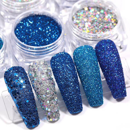 6 pcs nail glitter glitter, Nail decorations multicolour 1