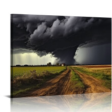 Affiche sur toile EastSmooth représentant une tornade, des éclairs et des orages, une catastrophe naturelle. Décoration murale idéale pour les