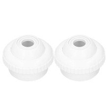 Lot de 2 buses de refoulement pour piscine - Buse d'écumoire pour piscines à parois en acier - Filetage extérieur 1,5 pouce - Blanc