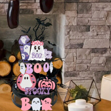 Εκκαθάριση HKUKY14PC Διακόσμηση για το Halloween Διακόσμηση Γραφείου Ξύλινη Διακόσμηση