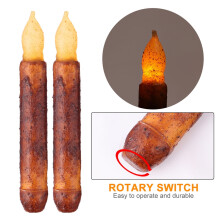 2 stuks vintage LED-kaarslampen voor Halloween, zonder batterijen (bruin)