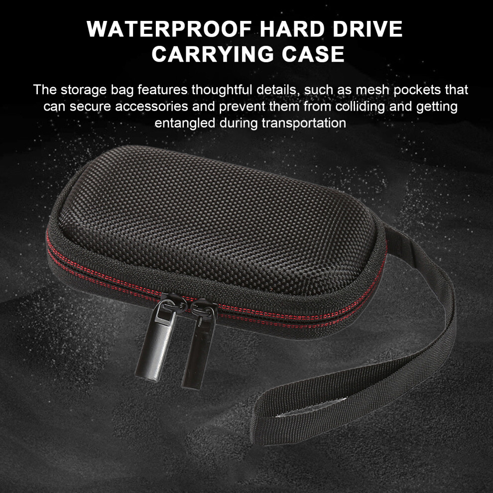 Susuchens Hard Drive Storage Bag Hard Eva Case Zipper Closure Impact Resistant Shockproof Carrying Bag Protective Case For E60 Ssd Black 9423501730213