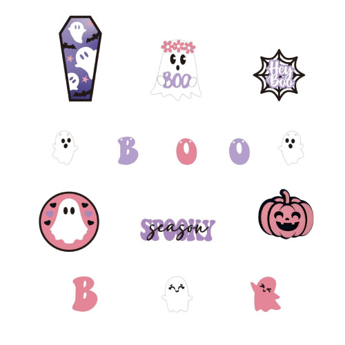 Εκκαθάριση HKUKY14PC Διακόσμηση για το Halloween Διακόσμηση Γραφείου Ξύλινη Διακόσμηση 1