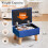 Βελούδινο Οθωμανικό Τραπέζι Αποθήκευσης με Ξύλινα Πόδια & Αντιολισθητικό Χαλί, 4