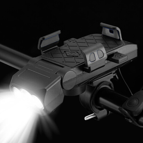 Βάση USB για τηλέφωνο ποδηλάτου Comefolife + προβολέας LED, αδιάβροχη μπροστινή λάμπα με
