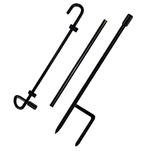 1 mât de drapeau de jardin en fer, support pour drapeau d'extérieur (noir) 1