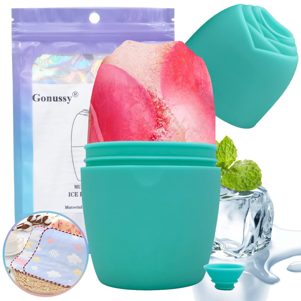 Green Ice Roller For Face And Puffy Eyes Reusable Silicone Facial Ice Mold For Skincare