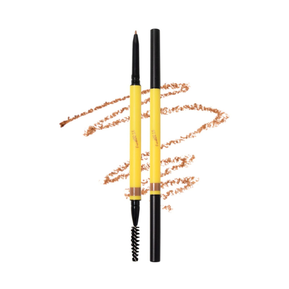 Eyebrow Pencil Ultra Slim Waterproof LongLasting Wear with Spoolie Brush Vegan Toffee Brown